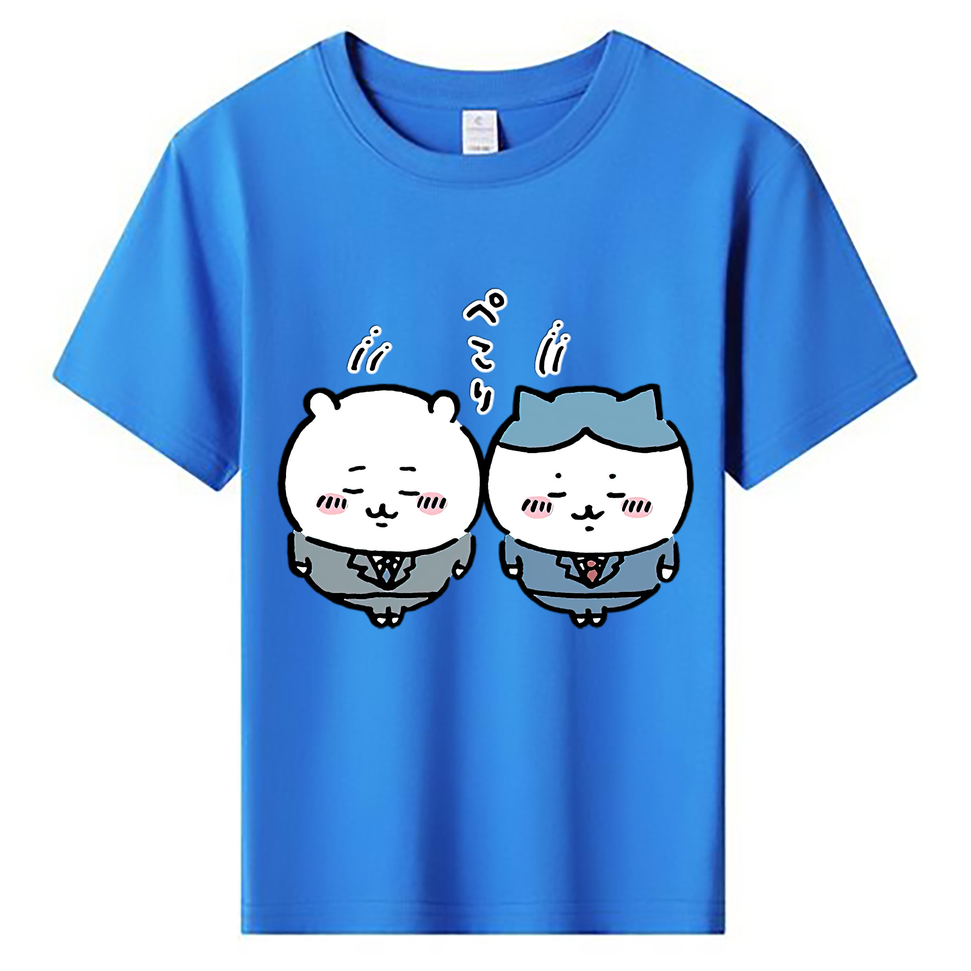 （画像用） ちいかわ ハチワレ Chii-kawa hachiware 綿100％キッズTシャツ（フロントプリント）